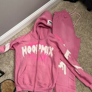 Pink Hoodie and Sweatpants Set - Hoopmix